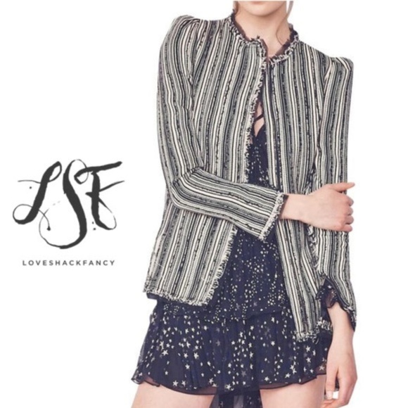 Anthropologie Jackets & Blazers - LoveShackFancy Cream Black Sienna Blazer NWT 4
